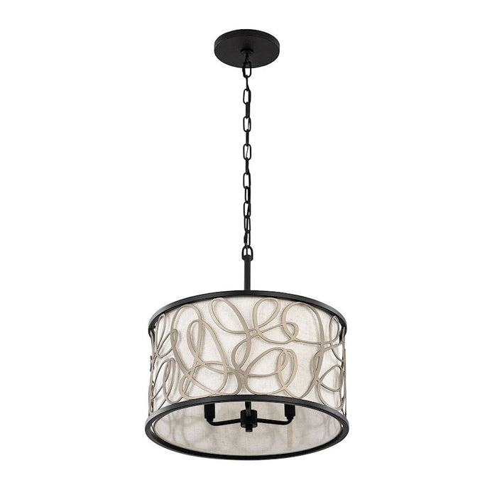 Varaluz Scribble Convertible Pendant/Semi-Flush, Bk/Art/Taupe