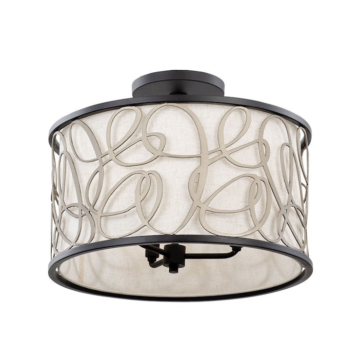 Varaluz Scribble Convertible Pendant/Semi-Flush, Bk/Art/Taupe