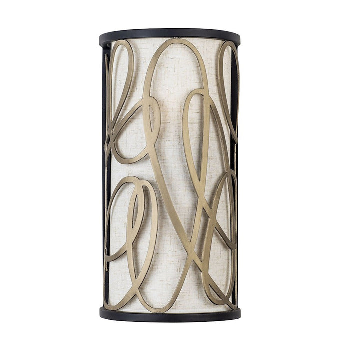 Varaluz Scribble 2-Lt Sconce, Matte Black/Artifact/Taupe - 381W02MBAR