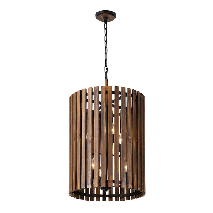 Varaluz Suratto 6 Light Foyer Pendant, Matte Black