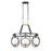 Varaluz Stopwatch 6 Light Linear Pendant, Black/Gold/Frosted White