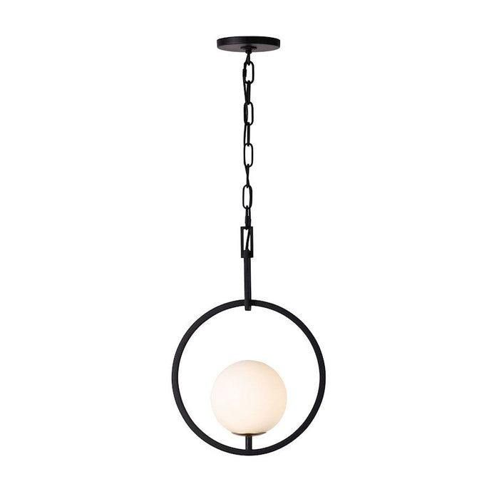 Varaluz Stopwatch 1 Light Pendant, Black/Gold/Frosted White - 388P01MBFG