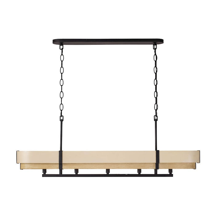 Varaluz Blonde Moment 5 Light Linear Pendant, Black/Honey/Oak