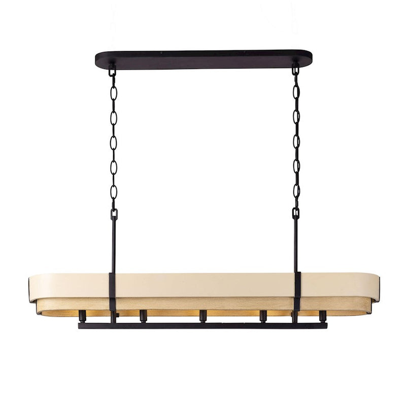 Varaluz Blonde Moment 5 Light Linear Pendant, Black/Honey/Oak