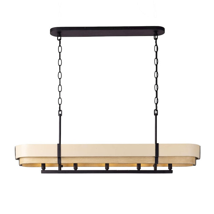 Varaluz Blonde Moment 5 Light Linear Pendant, Black/Honey/Oak