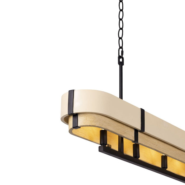 Varaluz Blonde Moment 5 Light Linear Pendant, Black/Honey/Oak