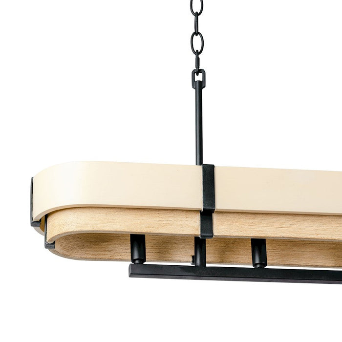 Varaluz Blonde Moment 5 Light Linear Pendant, Black/Honey/Oak