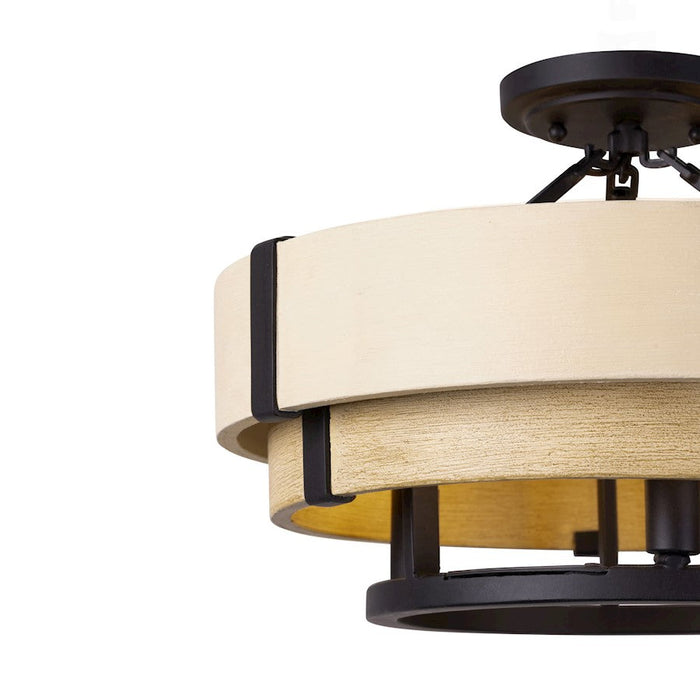 Varaluz Blonde Moment 3 Light Semi Flush Black/Honey/Medium Oak