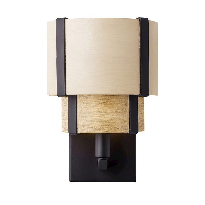 Varaluz Blonde Moment 1 Light Sconce, Matte Black/Honey/Medium Oak - 389W01MBHN