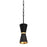 Varaluz Mad Hatter 1 Light Mini Pendant, Matte Black/French Gold - 390M01MBFG