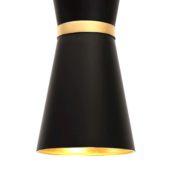 Varaluz Mad Hatter Pendant, Matte Black/French Gold