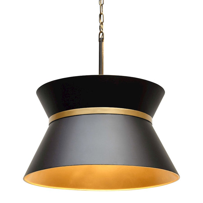 Varaluz Mad Hatter 4 Light Pendant, Matte Black/French Gold - 390P04MBFG