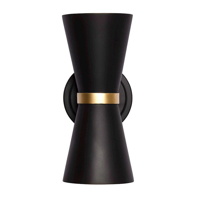 Varaluz Mad Hatter 2 Light Sconce, Matte Black/French Gold