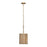 Varaluz Jacob'S Ladder 1 Light Mini Pendant, Gold/Rattan/Abaca Rope