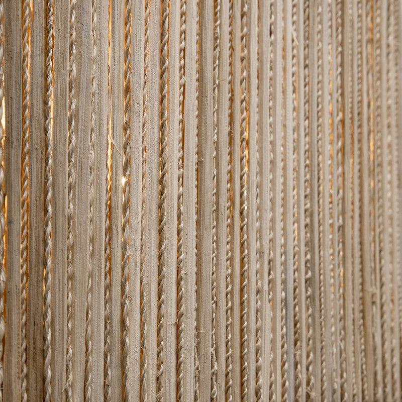 Varaluz Jacob'S Ladder 6 Light Linear Pendant, Gold/Rattan/Abaca Rope