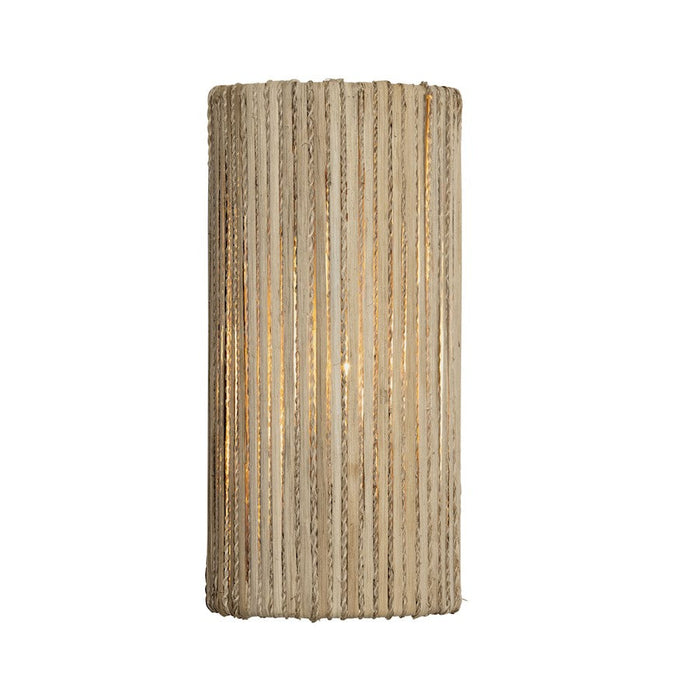 Varaluz Jacob's Ladder 1 Light Sconce, Gold/Natural Rattan/Abaca Rope - 391W01FG