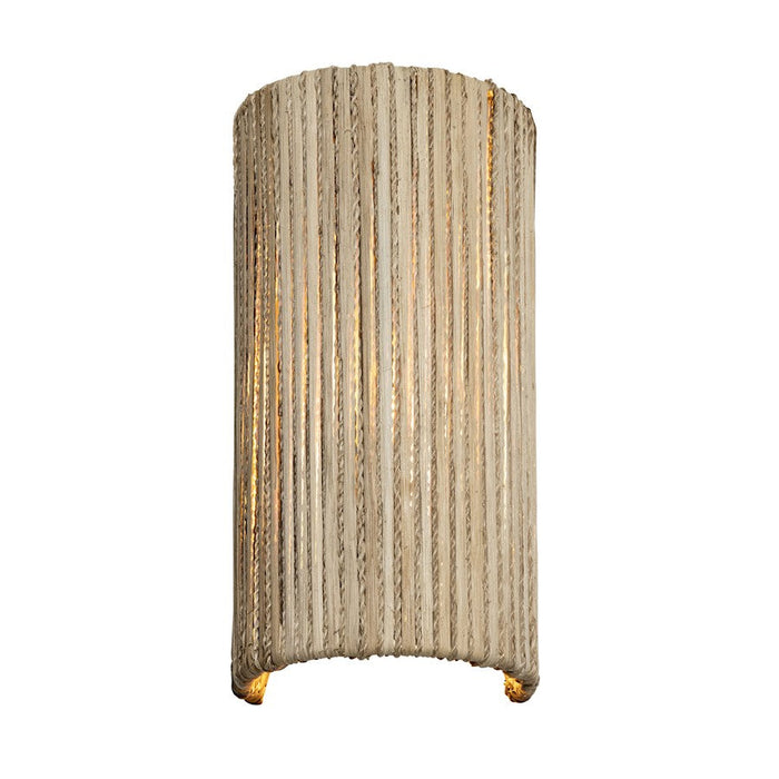 Varaluz Jacob'S Ladder 1 Light Sconce, Gold/Natural Rattan/Abaca Rope