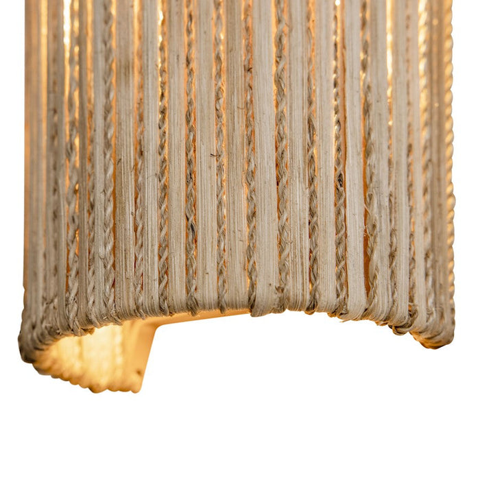 Varaluz Jacob'S Ladder 1 Light Sconce, Gold/Natural Rattan/Abaca Rope