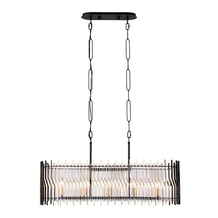 Varaluz Park Row Linear Pendant, Black/Gold/Modern Fluted