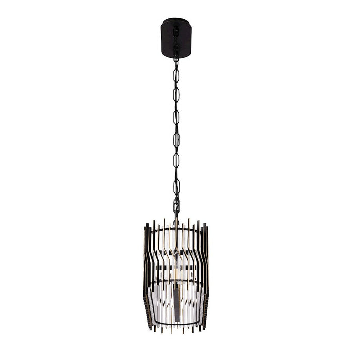 Varaluz Park Row Linear Pendant, Black/Gold/Modern Fluted