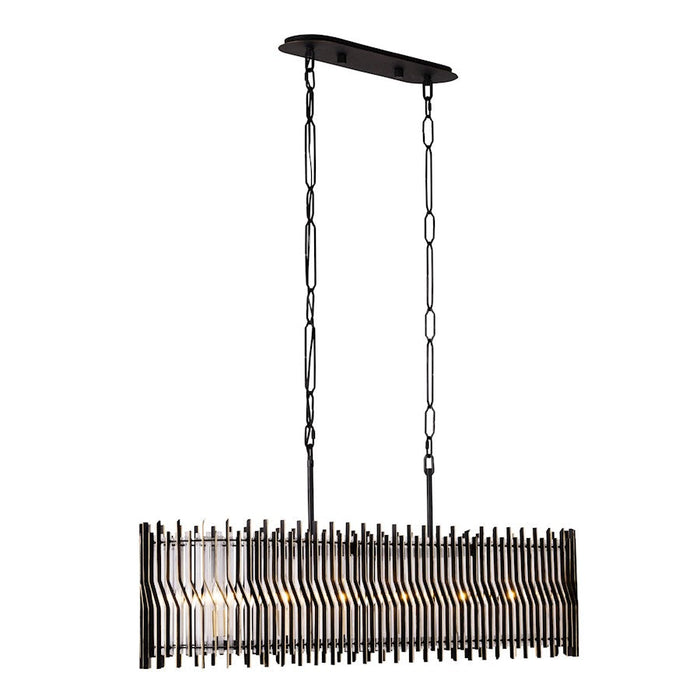 Varaluz Park Row Linear Pendant, Black/Gold/Modern Fluted