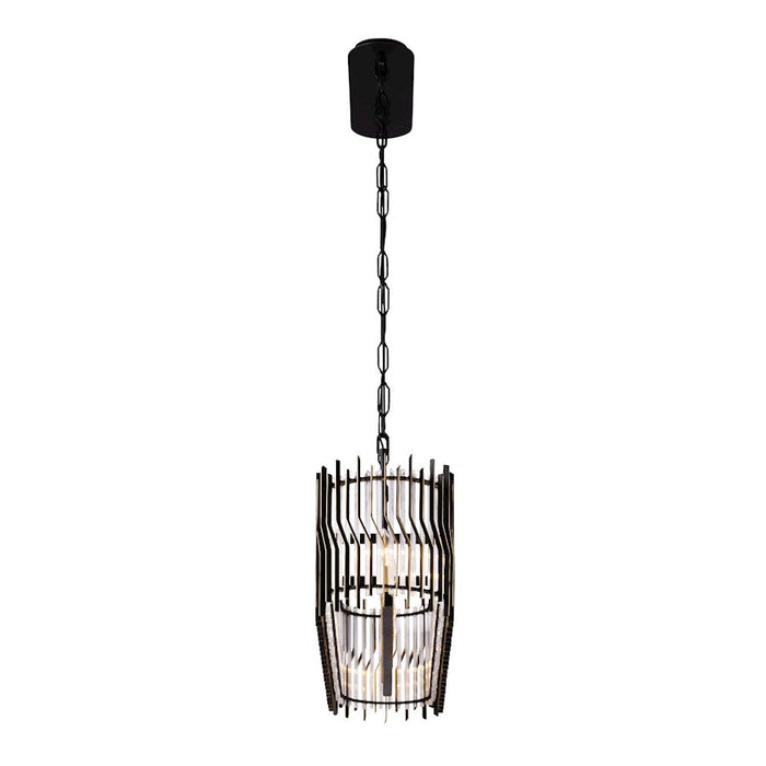 Varaluz Park Row Linear Pendant, Black/Gold/Modern Fluted