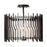 Varaluz Park Row 4 Light Semi Flush Black/Gold/Modern Clear Fluted - 393S04MBFG