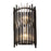 Varaluz Park Row Sconce, Black/Gold/Modern Clear Fluted