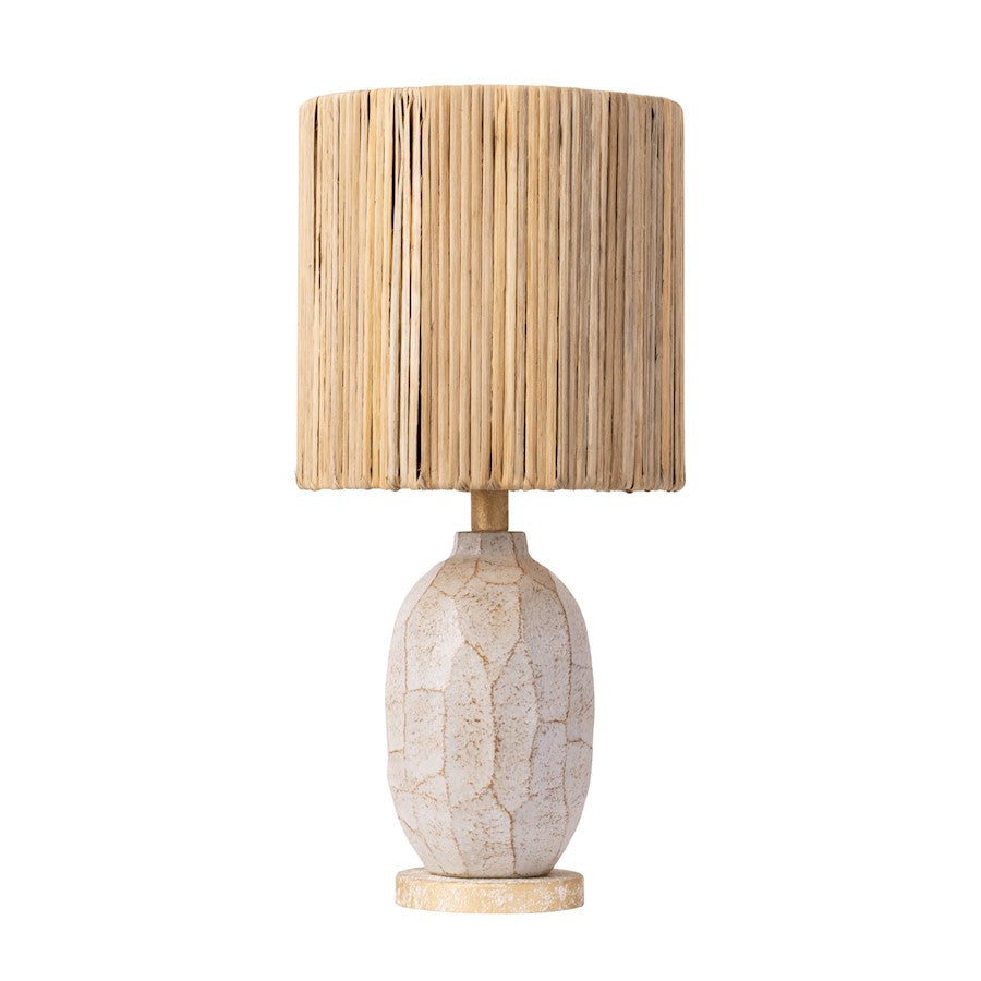 Varaluz Takko 1 Lt 23" Ceramic Table Lamp, Gold/Brown/Rattan - 397T01AADBR