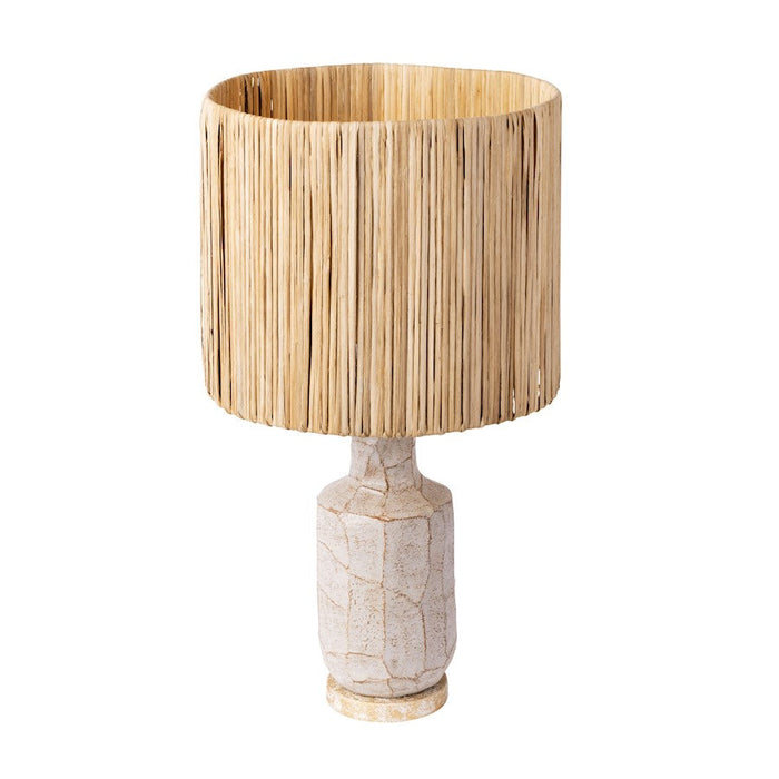 Varaluz Takko 1 Lt Ceramic Table Lamp, Gold/Brown/Rattan