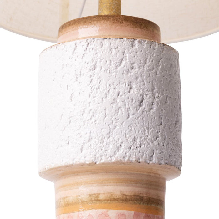 Varaluz Tilde 1 Lt Ceramic Lamp, Gold/Orange Quartz/Taupe