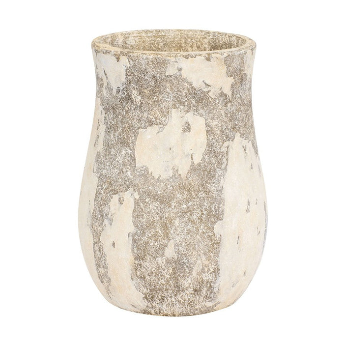 Varaluz Potty 9.25" Ceramic Vase, Distressed Cafe au Lait - 445VA05D