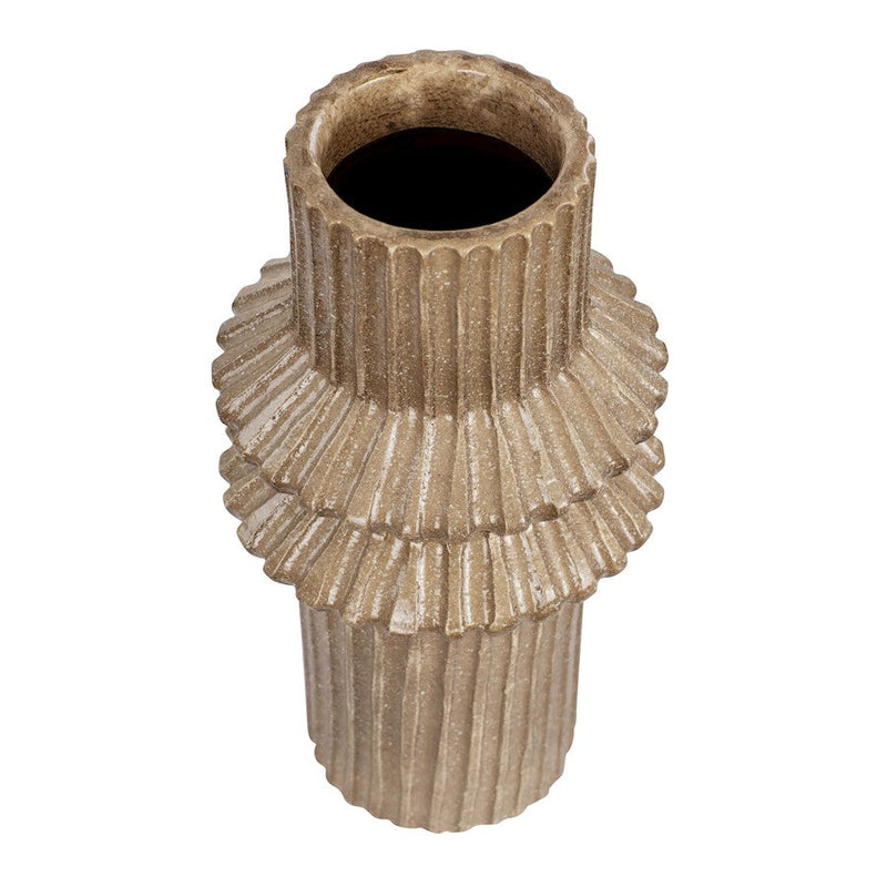 Varaluz Primea 12" Ceramic Vase, Brown Mud