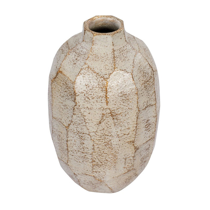 Varaluz Takko 9" Ceramic Vase, Slate Brown/White