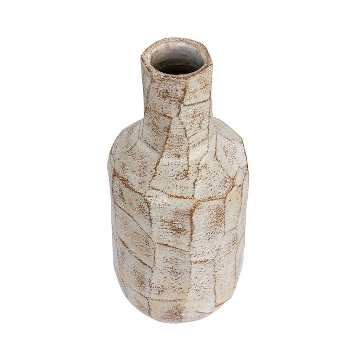 Varaluz Takko 12.5" Ceramic Vase, Slate Brown/White