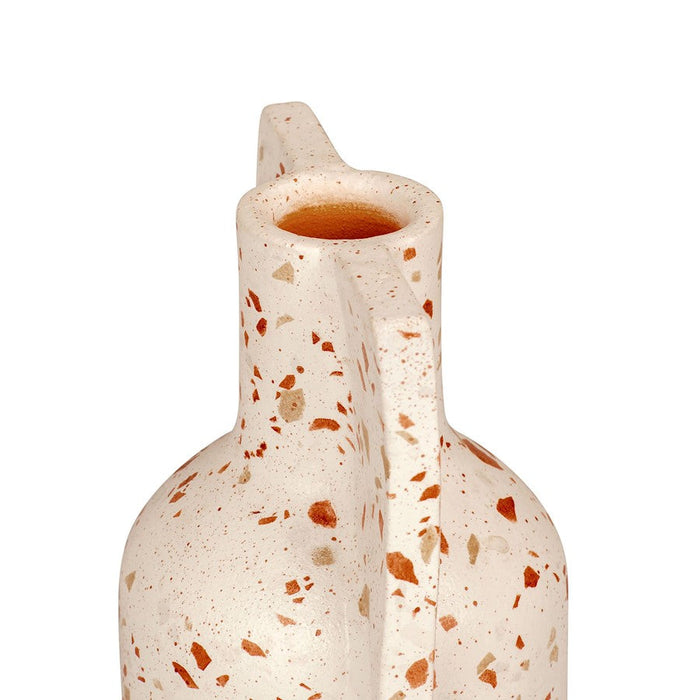 Varaluz Urbino 14" Ceramic Vase, White Terrazzo/Terracotta