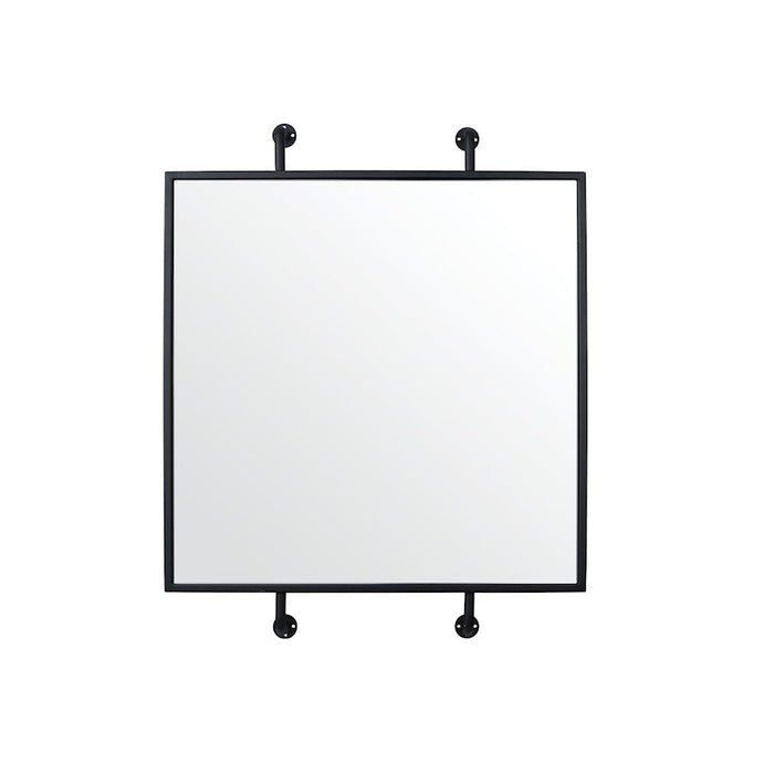 Varaluz Tycho Pipe Mounted Wall Mirror, Black - 4DMI0103