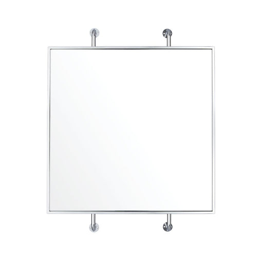 Varaluz Tycho Pipe Mounted Wall Mirror, Polished Nickel - 4DMI0104