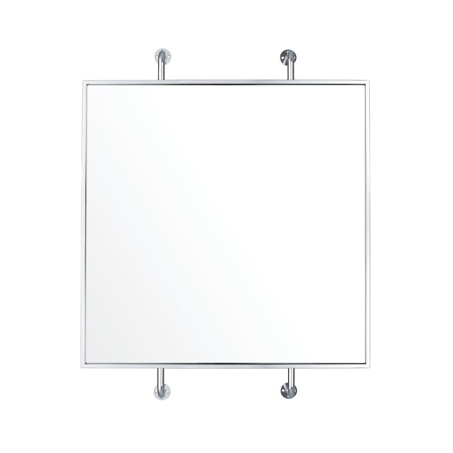 Varaluz Tycho Pipe Mounted Wall Mirror, Polished Nickel - 4DMI0104