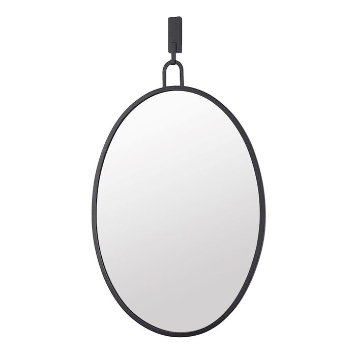 Varaluz Stopwatch Oval Powder Room Mirror, Black - 4DMI0110