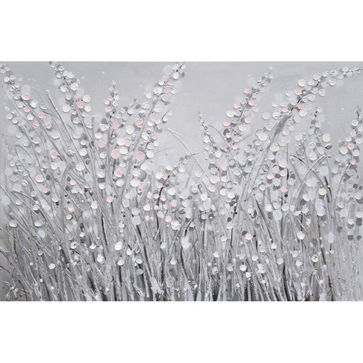 Varaluz Pampas Pink, White and Grey Abstract Floral Wall Art - 4DWA0124