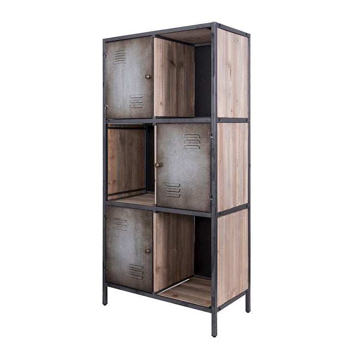 Varaluz Casa Rustic Cube Locker Bookcase, Multicolor