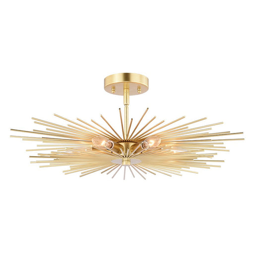 Vaxcel Nikko 6 Light 24" Semi Flush Ceiling Light, Gold - C0228