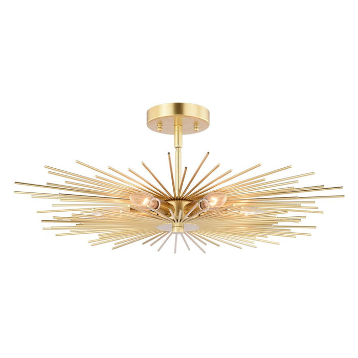 Vaxcel Nikko 6 Light 24" Semi Flush Ceiling Light, Gold - C0228