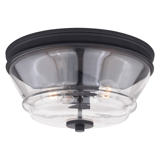 Vaxcel Toledo 2 Light 13" Flush Mount, Black - C0232