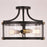 Vaxcel Holbrook 3 Light 15.75" Semi Flush Mount, Black/Brass/Seedy