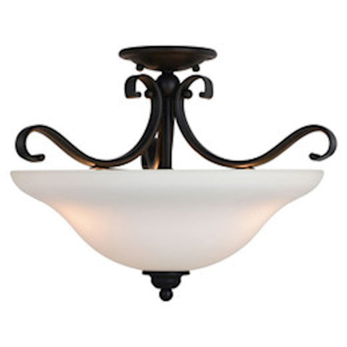 Vaxcel Monrovia 3 Light 17" Semi-Flush Mount, Oil Rubbed Bronze/White - C0272