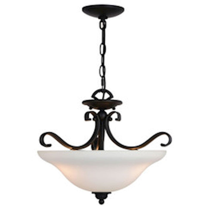 Vaxcel Monrovia 3 Light 17" Semi-Flush Mount, Oil Rubbed Bronze/White