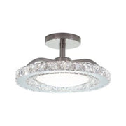 Vaxcel Clara 1 Light 12.25" Semi Flush Mount, Brushed Nickel/Cream - C0276