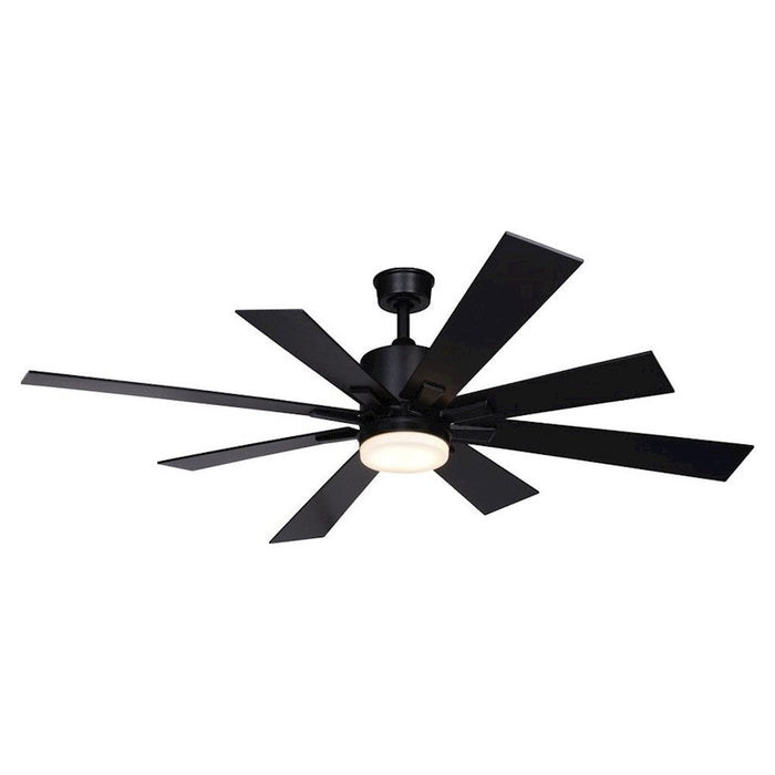 Vaxcel Crawford 60" Ceiling Fan, Black/White Frosted Opal Glass - F0109